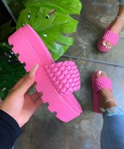 LaModishBoutique Ragine Platform Sandals - Fuchsia