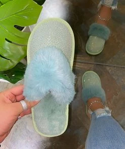 LaModishBoutique Baby Doll Slippers - Baby Teal (FINAL SALE)