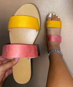 LaModishBoutique Summer Sandals- Mustard/ Blush FINAL SALE New Arrivals