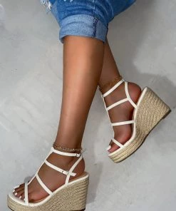 LaModishBoutique Lillie Wedges- White New Arrivals