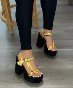 LaModishBoutique Marley Heels- Yellow Bandana (FINAL SALE)