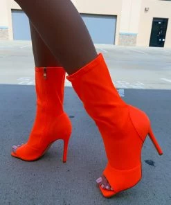 LaModishBoutique New Arrivals Beverly Booties- Orange