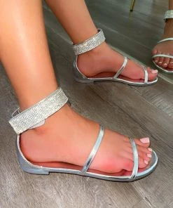 LaModishBoutique Amy Sandals- Silver (FINAL SALE )