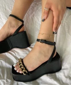 LaModishBoutique Marella Sandals - Black New Arrivals