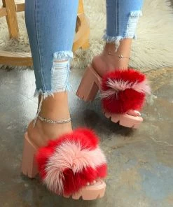 LaModishBoutique Vianey Fur Mule - Pink (FINAL SALE)