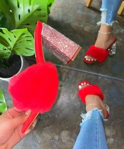 LaModishBoutique New Arrivals Joyce Fur Heels - Red
