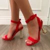 LaModishBoutique New Arrivals Regina Spiral Heels- Red