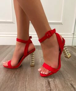 LaModishBoutique New Arrivals Regina Spiral Heels- Red
