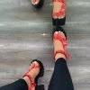 LaModishBoutique Marley Heels- Red Bandana (FINAL SALE)