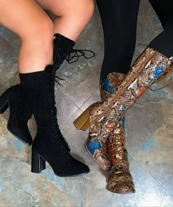 LaModishBoutique Jade Booties- Multi Snake (FINAL SALE)