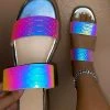 LaModishBoutique Ariel Sandals- Silver Holographic