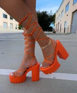 LaModishBoutique Medusa Heels Modish Exclusives- Orange