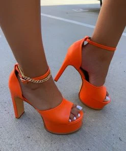LaModishBoutique New Arrivals Irisa Platform Heels- Orange