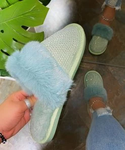 LaModishBoutique Baby Doll Slippers - Baby Teal (FINAL SALE)