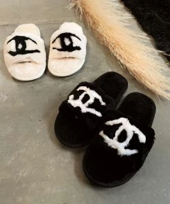 LaModishBoutique CC Slippers - White