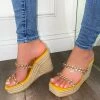 LaModishBoutique Evelynn Platform Wedges-Yellow (FINAL SALE)