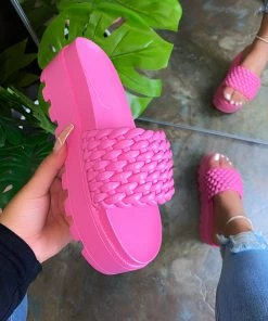 LaModishBoutique Ragine Platform Sandals - Fuchsia
