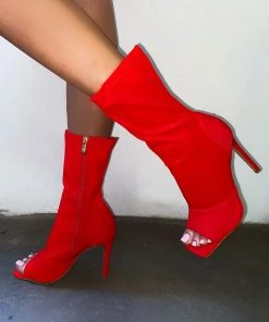 LaModishBoutique Beverly Booties- Red New Arrivals