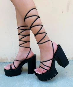 LaModishBoutique Medusa Heels Modish Exclusives-Black New Arrivals