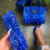 LaModishBoutique Hailey Platform Sandals- Blue Bandana (FINAL SALE)