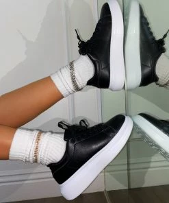 LaModishBoutique New Arrivals Wang Sneaker - Black PU FINAL SALE